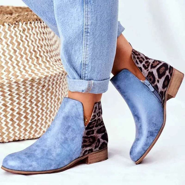 Synthetic leather lady's ankle boot